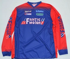 Camiseta deportiva Fantic azul/roja de Twinshock vintage retro - Imagen 1 de 2