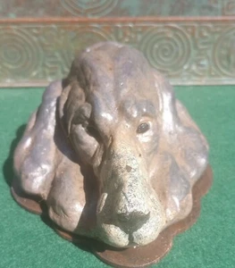 Antique hound paper clip, painted cast iron circa 1920, great condition. Huge - Picture 1 of 10