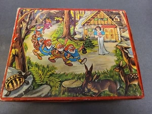 Vintage Kinder Holzbaustein Set Disney Schneewittchen 6 Szenen, kompet mit Box - Bild 1 von 5