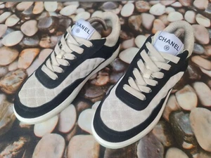 Chanel Black and White sneakers EU Size 38 US 7.5 - Picture 1 of 9