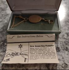Vintage Anson Gold Tone Key Chain Ring in Original Box Made in USA ( monogramed)