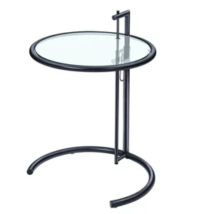Eileen Gray Beistelltisch Adjustable Rostfreier Stahl Klarglas Couchtisch Black - Bild 1 von 13