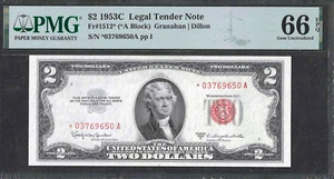 1953-C $2 RED SEAL ** STAR NOTE ** FR 1512* ~SUPERB PMG GEM UNCIRCULATED 66 EPQ - Picture 1 of 2