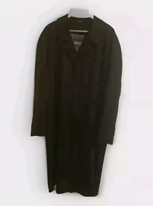 Sanyo NY Trench Coat Men’s Sz L Silk Wool Blend Removable Warmer Black Japan - Picture 1 of 7