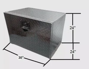 30"WX24''HX24''D NEW ALUMINUM UNDER BED DIAMOND TRUCK TRUNK BED TOOL-BOX - Picture 1 of 1