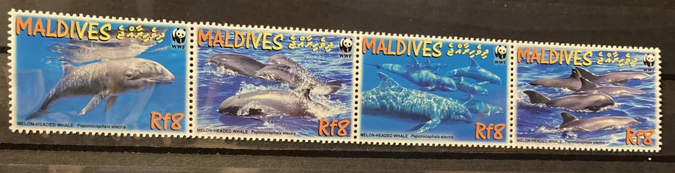 Maldives, whale WWF S.C.#2987(A-D) MNH Complete strip of 4 as issued in  2009 - Image 1 of 1