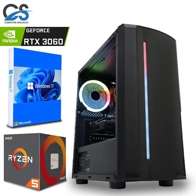 Fast Gaming PC - RYZEN 5 7600 12GB RTX 3060 1TB+ 480GB SSD 16GB DDR5 Windows 11 - Image 1 of 4