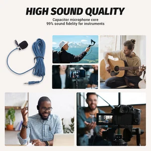 Condenser Wireless Instrument Microphone Full Omnidirectional 3.5mm Male Plu Set - Picture 1 of 12