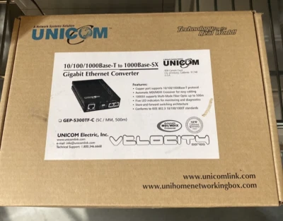 Unicom GEP 5300TF C IEEE802 3 1000 Base SX LX Gigabit Ethernet Converter New - Image 1 of 4