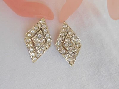 ORECCHINI firmati SARAH COVENTRY cristalli chiari 1961 - Immagine 1 di 4