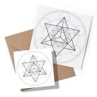 1 x Greeting Card & Sticker Set - BW - Geometric Star Ritual Esoteric #35027