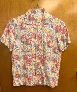 Camisa Para Hombres J-Crew XS Multicolor Flor Abotonada - Manga Corta - Imagen 1 de 4