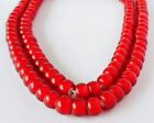 24 Zoll lang dunkelrot weiß Herzen Perlen - für Schmuckherstellung Halsketten, Armbänder usw.