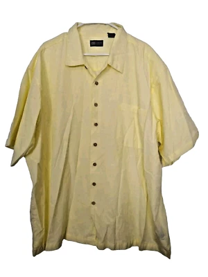 Camisa hawaiana floral de manga corta amarilla gloria descolorida para hombre 3XL Foto 1 de 3