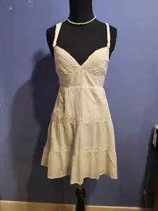 Abercrombie & Fitch Cotton Smocked Tank Dress Tiered Boho Sz S NWT $78 - Picture 1 of 10