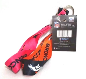 Win Craft NFL Teams Key Strap Wrist Keychain 8 inch His And Hers Denver Broncos - Picture 1 of 6