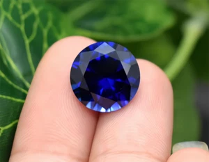 TOP QUALITY ROUND CUT ROYAL BLUE SAPPHIRE LAB CREATED AAAA+ LOOSE GEMSTONE 1pcs - Picture 1 of 6