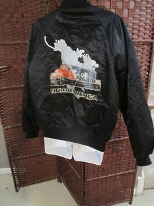 Vintage CN Canadian National Railway Jacket North America Train Mens Large Satin