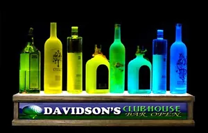 2 FOOT LONG LIGHTED LIQUOR BOTTLE DISPLAY PERSONALIZED GOLF CLUB HOUSE - Picture 1 of 2