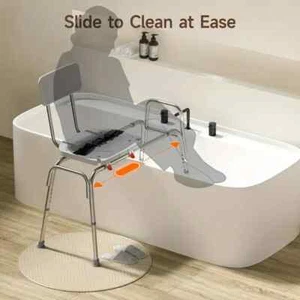 Sliding Shower Chair Bathtub Transfer Bench, Shower Bench with Non-Slip Aluminum - Picture 1 of 3