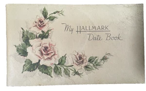 1948 Hallmark Date Book Vintage Rose Cover Unused NOS Madison WI Rexall Drug - Picture 1 of 6