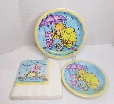 Vintage Winnie the Pooh Party Plates and Napkins "Smallish Friends Are Sweetest" - Image 1 of 2