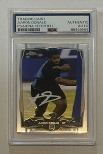 Aaron Donald Autograph Signed 2014 Topps Chrome Rookie Card - PSA/DNA 2 - Picture 1 of 2