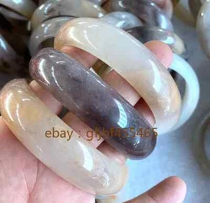 genuine natural ice powder purple gold silk jade wide jade bracelet54-62mm AAA - Picture 1 of 12