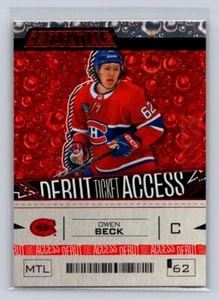 2023-24 UD Credentials #186 Owen Beck Debut Ticket Acess Red 040/349-Canadiens - Picture 1 of 2