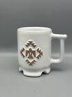 Frankoma Native American White Coffee Mug Thunderbird 4" High Discontinued