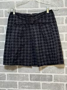Marks & Spencer Women’s Sz UK 8 Navy Houndstooth Mini Skirt Back Zipper Lined - Picture 1 of 7