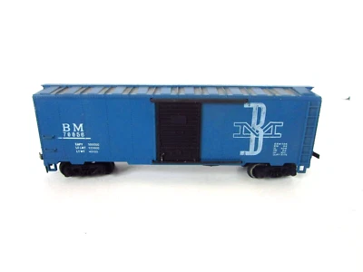 HO Mantua Boston & Maine Blue Boxcar #70056 Black Sliding Doors  E4 - Image 1 of 4