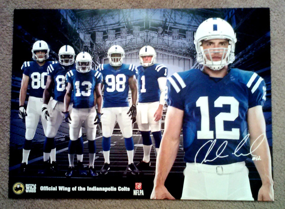PÓSTER DE ESTRELLAS DE LOS INDIANAPOLIS COLTS - ANDREW SUERTE, HILTON, ALLEN, MÁS - ¡COMO NUEVO! Foto 1 de 1