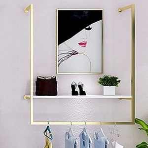 Clothing Rack Metal U-Shaped Garment Rack Gold Clothes Display Stand Boutique - Picture 1 of 16