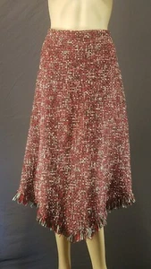 Vintage ISDA & Co Skirt Multicolor Asymmetrical Fringe Hem Size 8 - Picture 1 of 12
