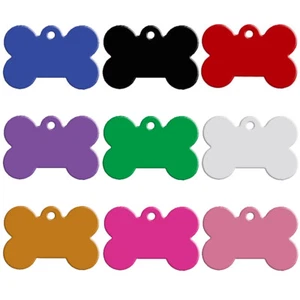 20/60/100pcs Aluminum Dog Tag ID Personalised Puppy Cat Dog Tags Bulk Wholesale  - Picture 1 of 15