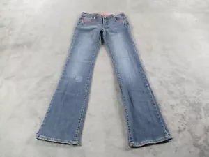 Vintage Y2K Pepe Jeans Womens 27 Bootcut Denim Pink Rhinestones Embroidered EUC - Picture 1 of 16