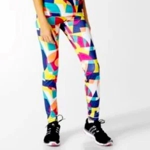 ADIDAS Climalite Multicoloured Running Gym Tights NWT Size 11-12 Years - Picture 1 of 14
