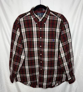 Camisa de algodón Ralph Lauren para hombre roja azul verde blanca a cuadros con botones Blaire - Imagen 1 de 8