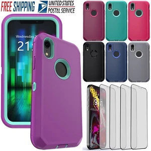 Für Apple iPhone XR Stoßfest Robust Case Schutzhülle / Hartglas - Bild 1 von 60