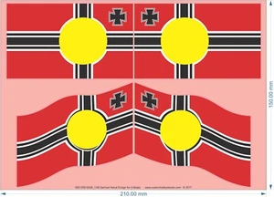 German DKM U-Boat Naval Ensigns - 1/48 - Trumpeter ARKMODEL Eduard - Water Decal - Picture 1 of 2