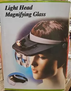Head Mount Magnifying Glass with Light, Rechargeable Black Headband - Picture 1 of 7