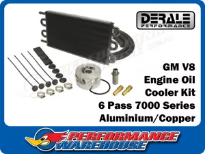 Derale 6 Pass Series 7000 Aluminium/Copper GM V8 Engine Oil Cooler Kit 15503 - Picture 1 of 2