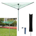 Rotary Airer 30m Outdoor 3 Arm Clothes Washing Line Dryer Ground Spike & Cover