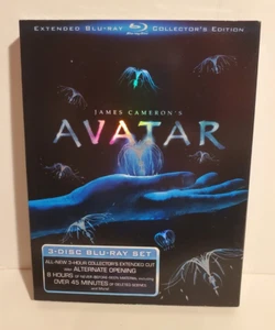 JAMES CAMERON'S AVATAR 3 DISC BLU-RAY SET MOVIE DVD VIDEO EXTENDED VERSION - Picture 1 of 3