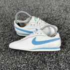 Women's Vintage Nike 2002 Leather Trainers White Baby Blue Size UK 4