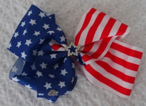 Girls Jojo Siwa Hair Bow Alligator Clip Patriotic July 4th Memorial Flag Day Jo - Picture 1 of 2