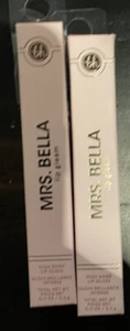 Lotto di 2 lucidalabbra Mrs. Bella Lip Gleam Golden Peach High Shine 0,11 once spedizione gratuita - Foto 1 di 1