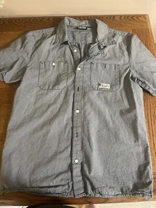 Men’s Vans Short Sleeve Button Black/white Shirt Size M - Picture 1 of 8