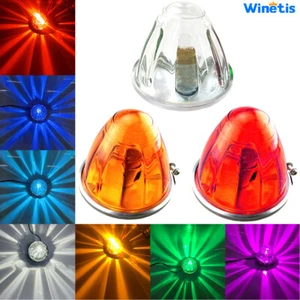 2X Real Glass Lens Watermelon 1 Wire 1156 Marker Turn Signal Light + LED Bulbs - Picture 1 of 21